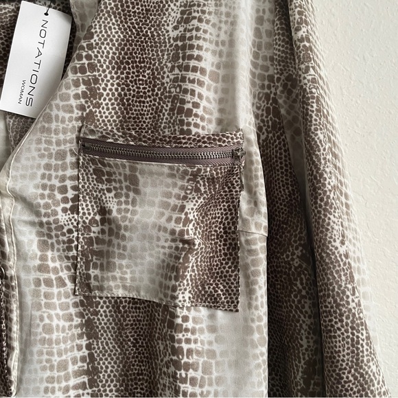 NWT Notations Snakeskin Office Blouse Size 2x Career Wear Animal Print - Picture 5 of 11